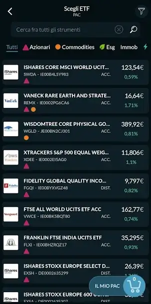 Fineco vs Directa app pac etf