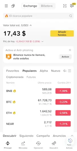 coinbase vs binance app movil