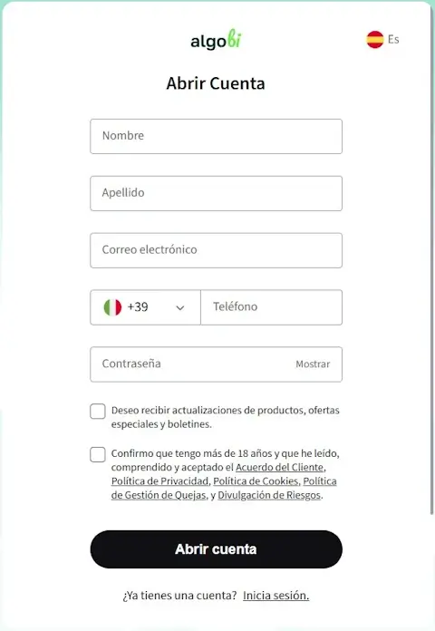 BXB Market abrir cuenta