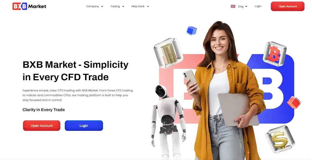 BXB Market homepage