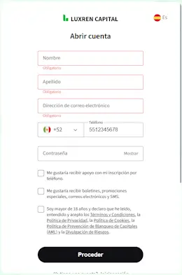 Tipos de cuenta Luxren Capital