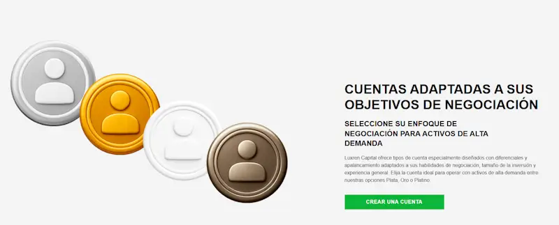 Tipos de cuenta Luxren Capital