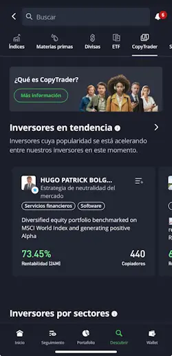 App eToro CopyTrader
