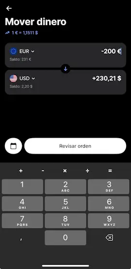 Revolut mover dinero