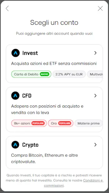 Tipi di conto Trading 212