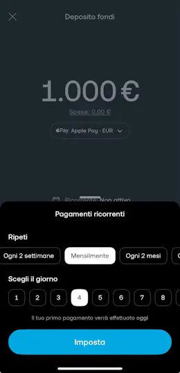 Deposito ricorrente Trading 212